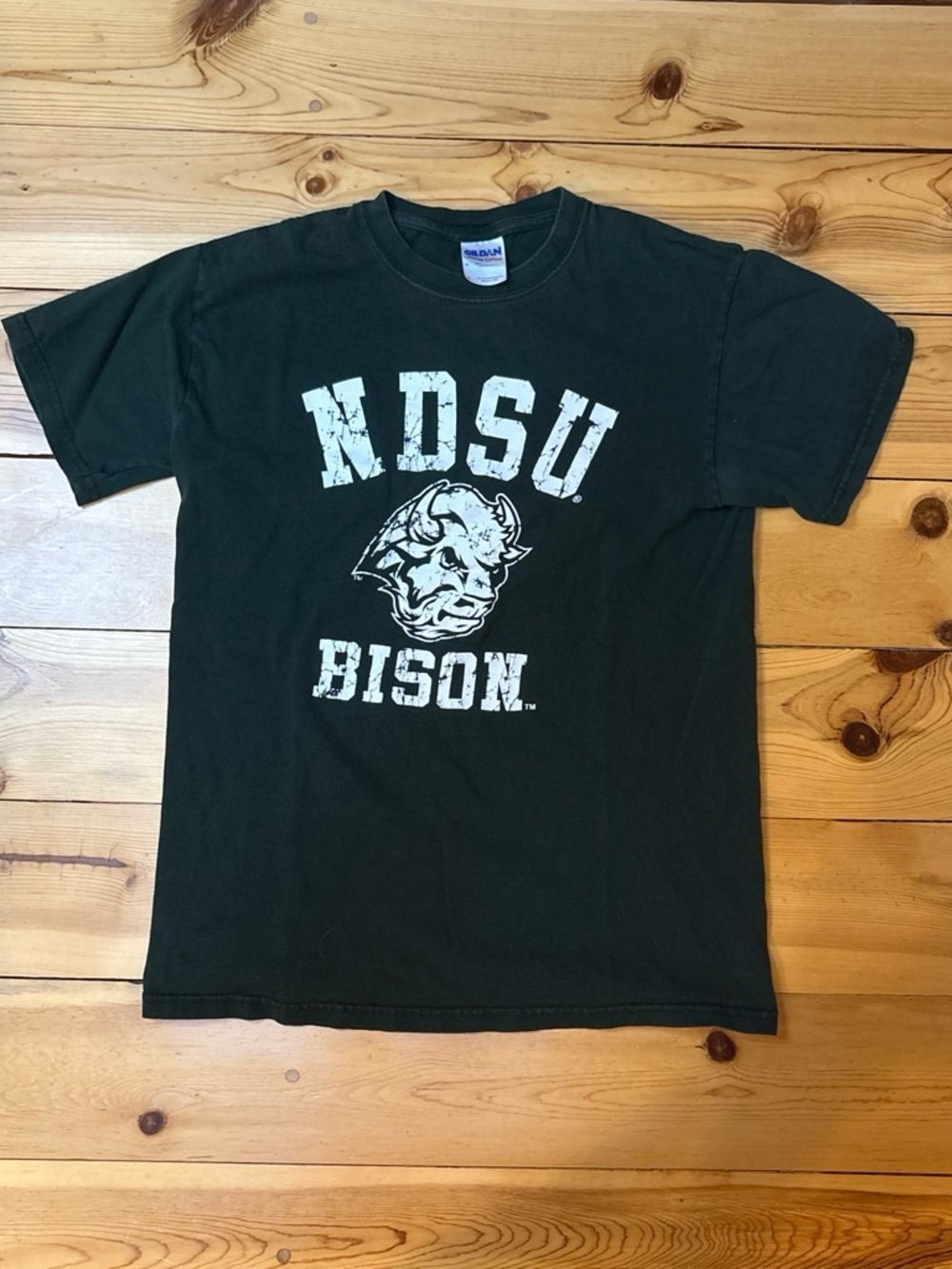 Gildan Black NDSU Bison Graphic Tee with White Print